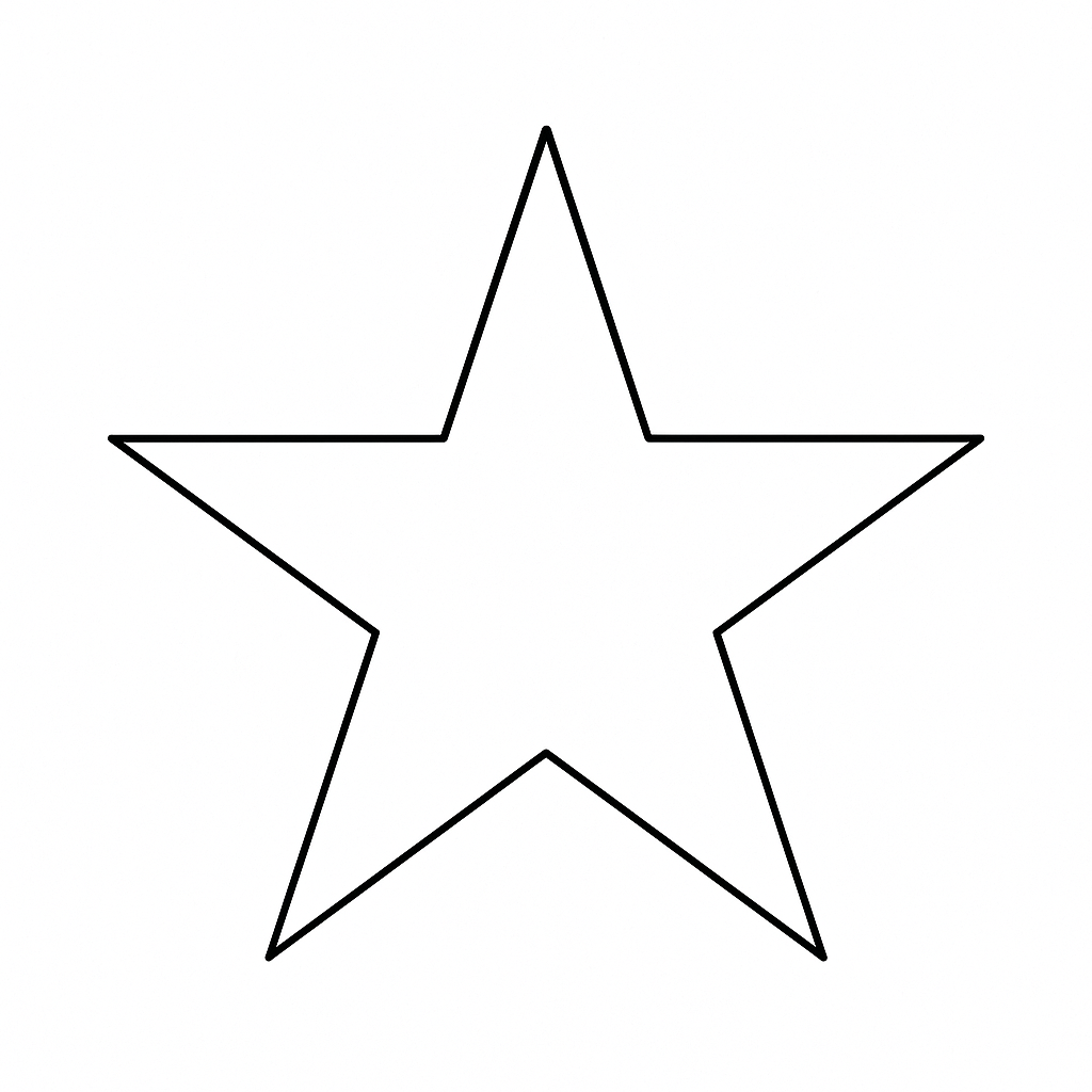 Example black and white star stencil